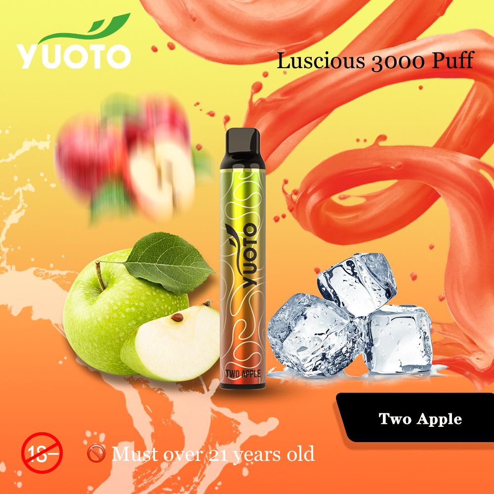 Yuoto Luscious 3000 PUFFS Disposable Vape two apple