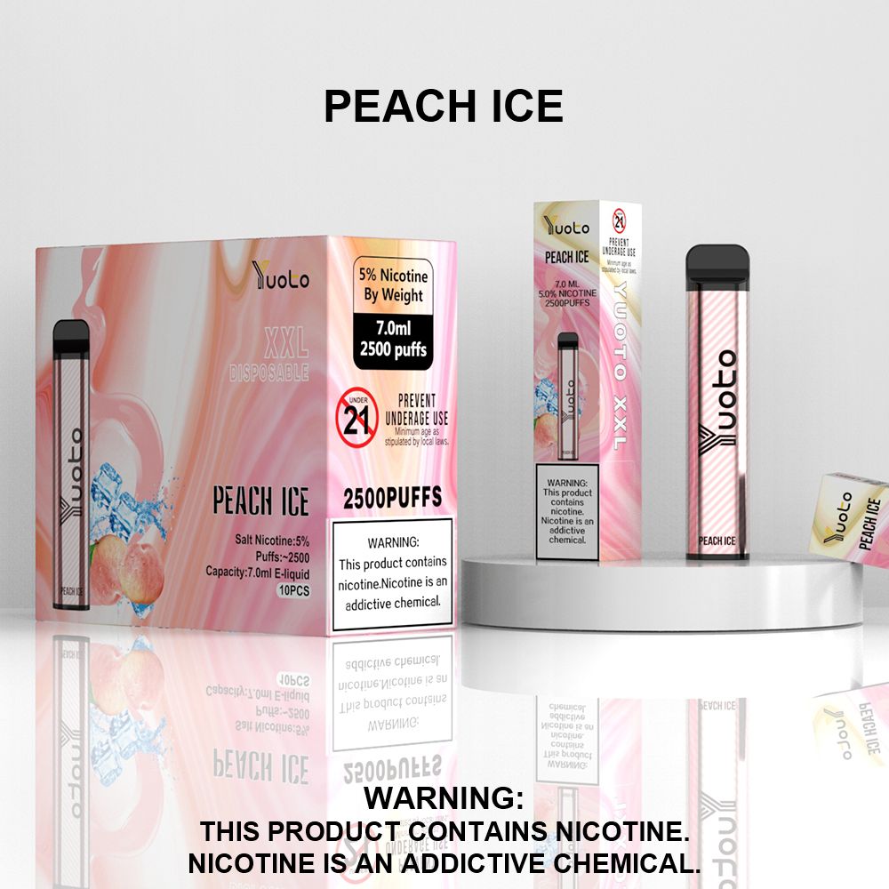 Yuoto XXL 2500 PUFFS Disposable Vape peach ice
