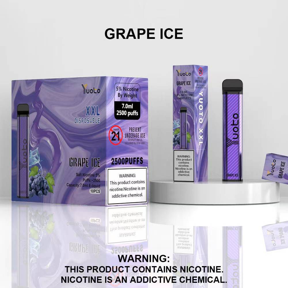 Yuoto XXL 2500 PUFFS Disposable Vape grape ice
