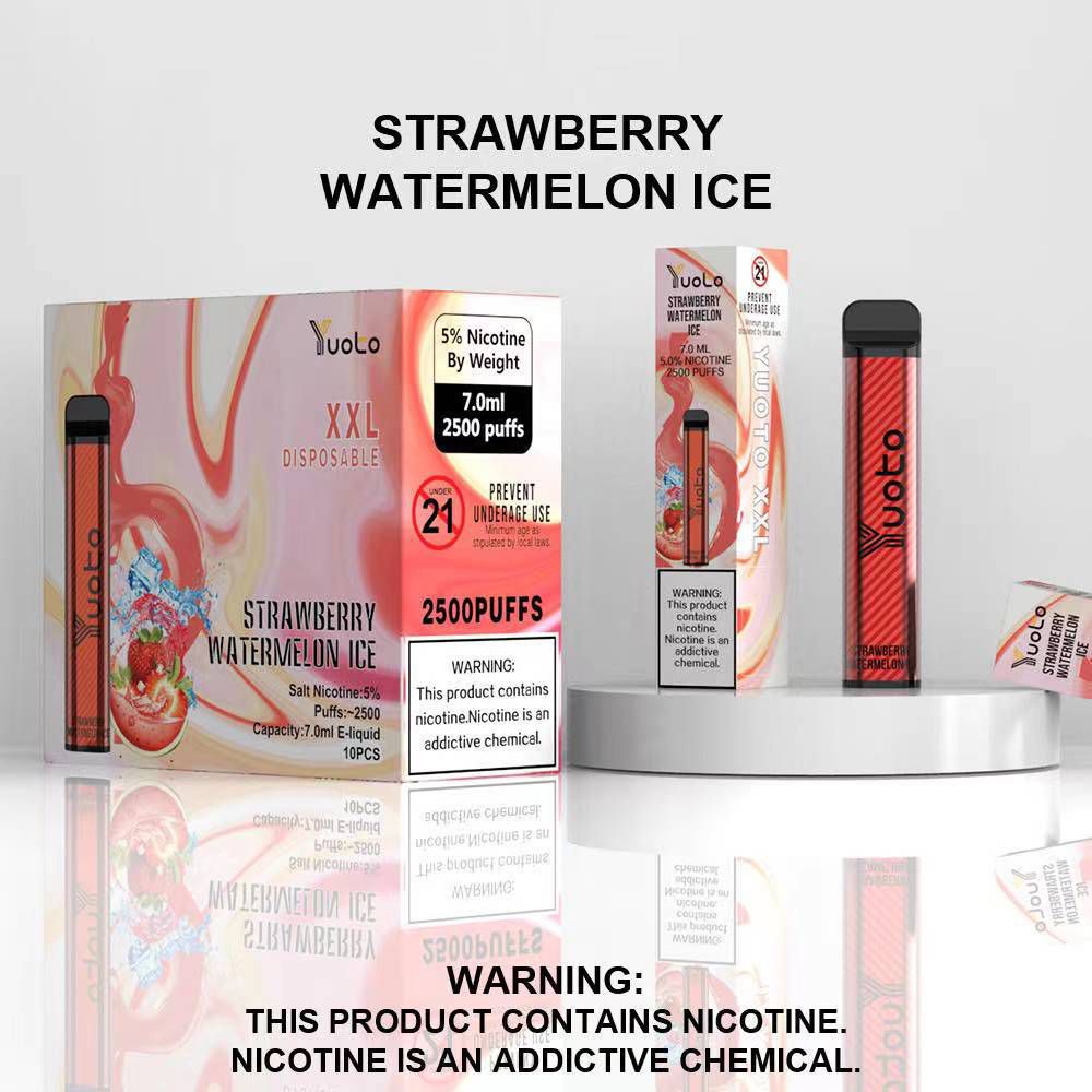 Yuoto XXL 2500 PUFFS Disposable Vape strawberry watermelon ice