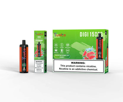 Yuoto Digi 15000 PUFFS Disposable Vape sour watermelon candy 