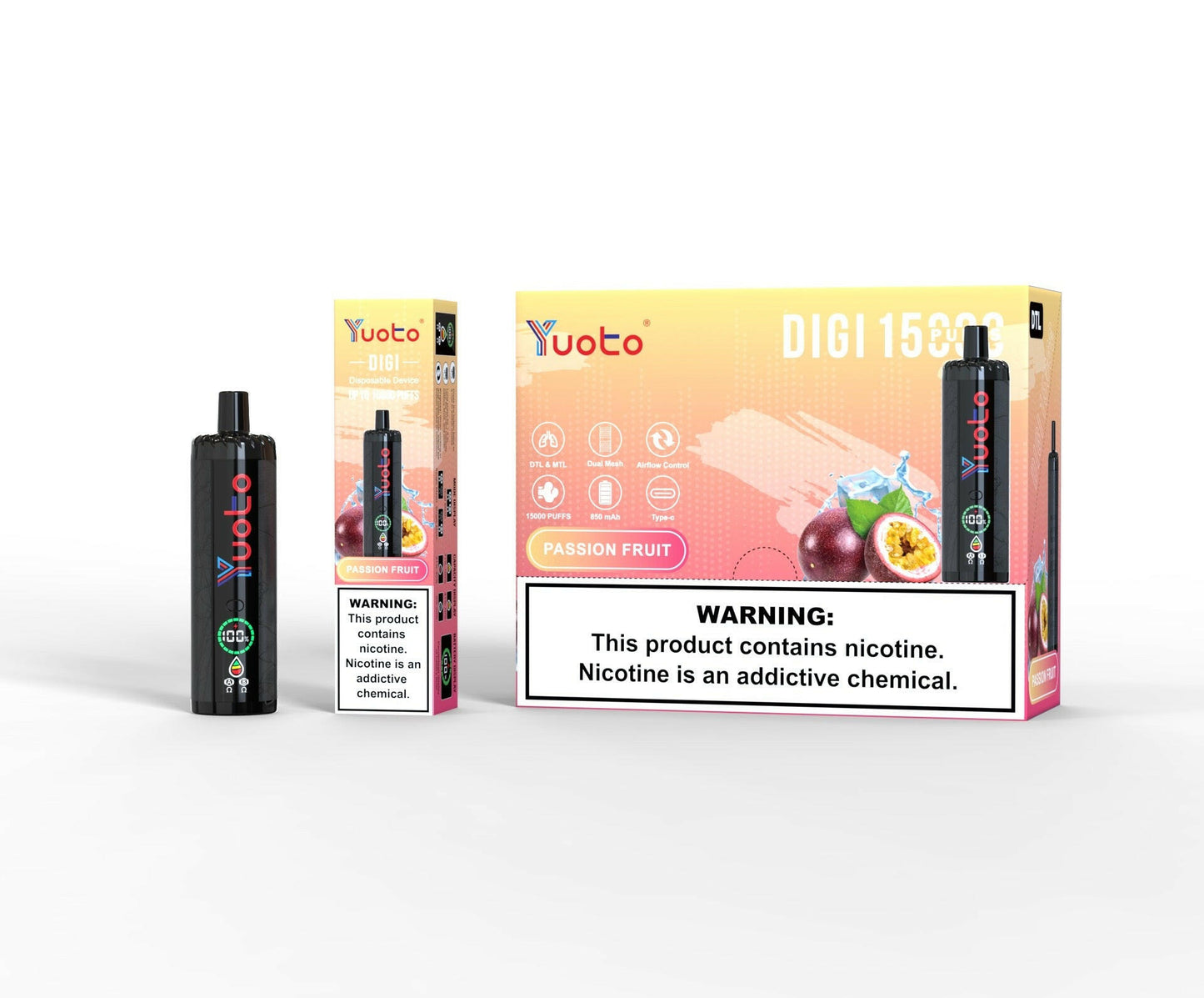 Yuoto Digi 15000 PUFFS Disposable Vape passion fruit 