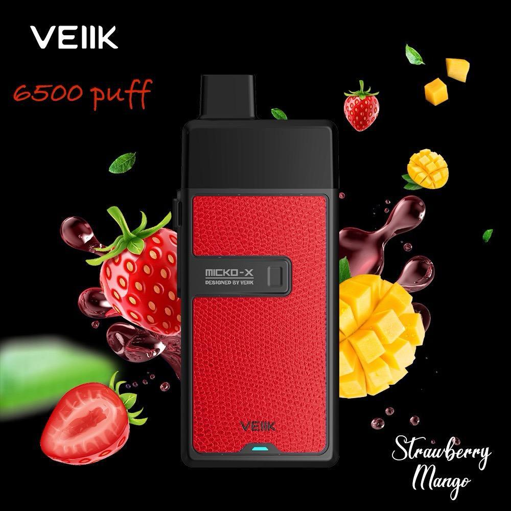 VEIIK MICKO X 6500 PUFFS Disposable Vape strawberry mango 