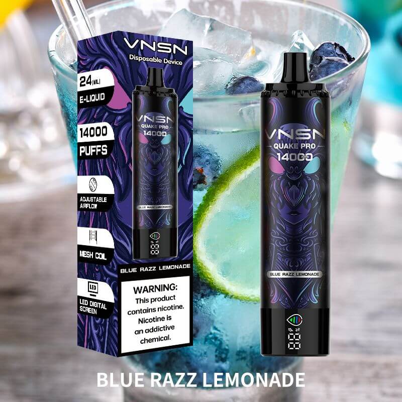 VNSN Quake Pro 14000 Puffs Disposable Vape blue razz lemonade