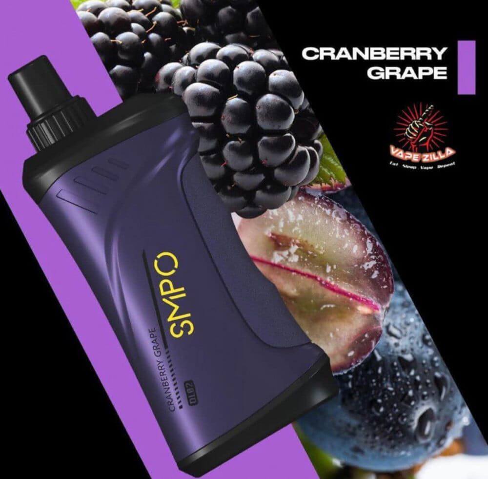 SMPO DL02 Disposable Vape 10000+ Puffs cranberry grape
