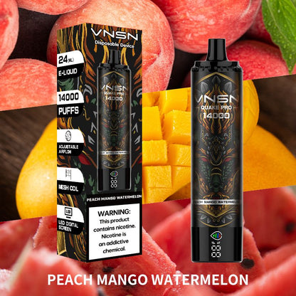 VNSN Quake Pro 14000 Puffs Disposable Vape peach mango watermelon 